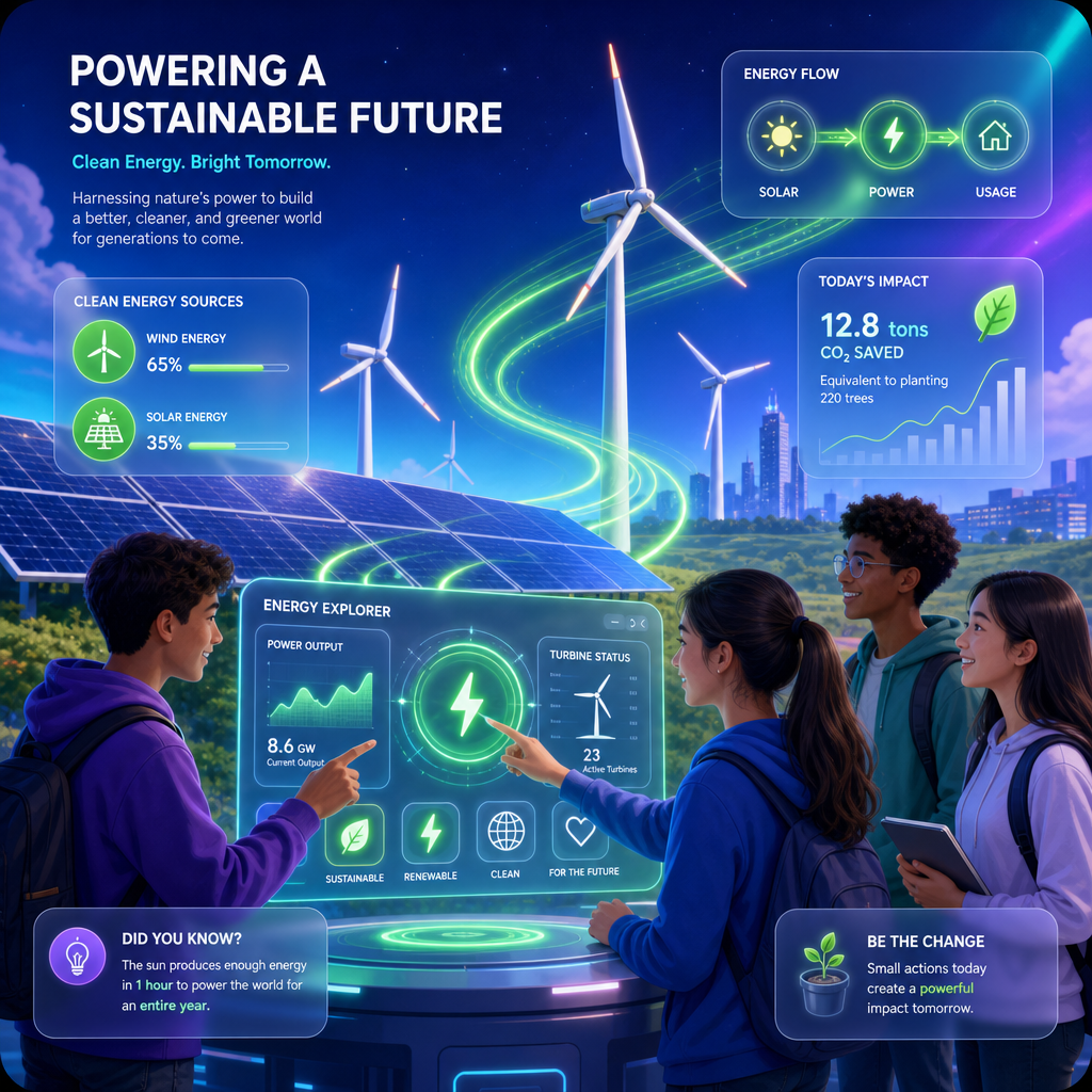 Ilustrasi tema Energi Terbarukan